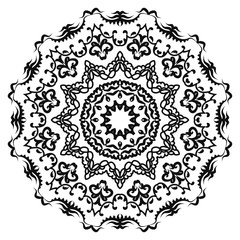Mandala pattern black and white good mood