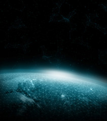 Global network for the exchange of data on the planet Earth.  Elements of this image furnished by...