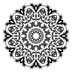 Mandala pattern black and white good mood