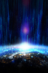 Global network for the exchange of data on the planet Earth.  Elements of this image furnished by...