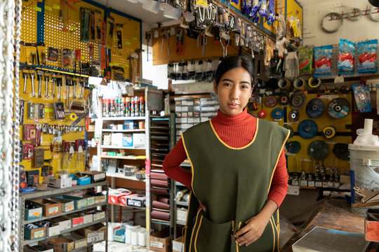 Portrait of young latin entrepreneur woman
