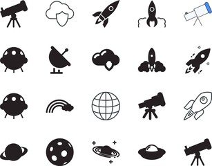 space vector icon set such as: holiday, storage, telecommunication, satellite, wave, transport, focus, manufacture, guard, ecology, gold, continent, logistics, full, digital, antenna, day, beautiful