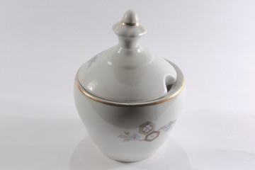 sugar bowl on a white background