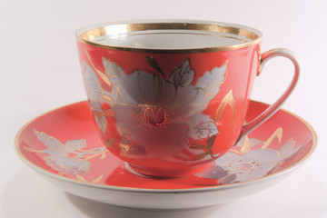 cup of tea on white background