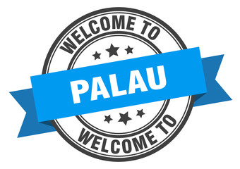 Fototapeta premium Palau stamp. welcome to Palau blue sign