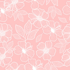 Vector flowers seamless pattern