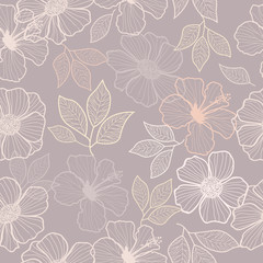 Vector flowers seamless pattern