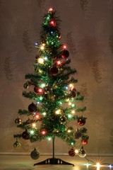 christmas tree with gifts and decorations