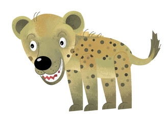 cartoon scene with hyena on white background - illustration for children