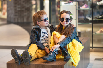 Fashion kids in the mall