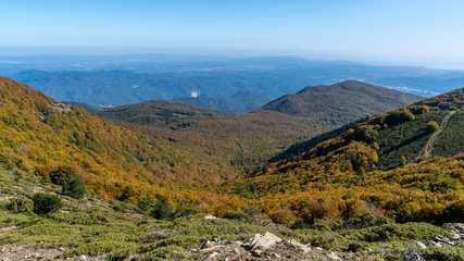 Views of Natural park of Montseny in autumn.