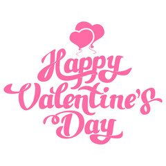 Happy Valentines Day Hand Drawing with balloons