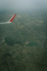 Aerial view of Myanmar seen from a plane approaching Mandalay Airport in Mandalay, Myanmar.
