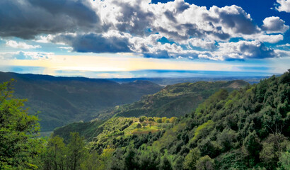 Panoramic view from the Calabrian mountains.