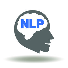 Head Brain NLP Icon Vector. Neuro Linguistic Programming Logo. Natural Language Processing Sign.