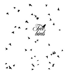 A flock of flying birds. Vector illustration