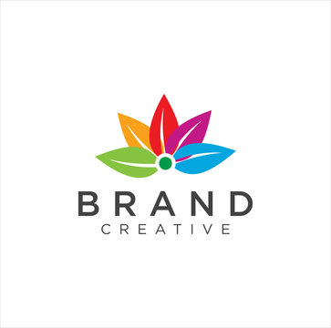 Leaf Logo Colorful Design Vector illustration . Natural leaf colorful logo design concept template