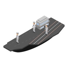 Aircraft carrier icon. Isometric illustration of aircraft carrier vector icon for web