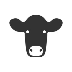 Cow face flat icon. Vector illustration.