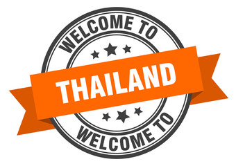 Obraz premium Thailand stamp. welcome to Thailand orange sign