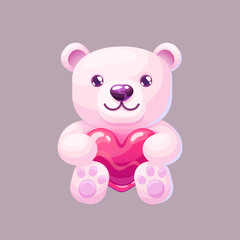Cute Teddy bear hold the heart.