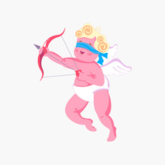 Playful Cupidto aim an arrow