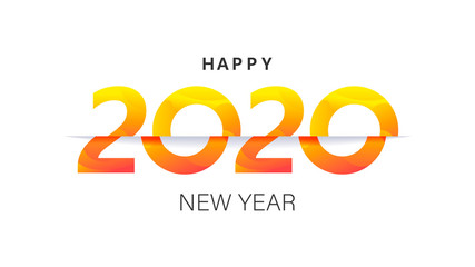 2020 New Year insta style banner template. Brochure design template, card, banner 2020. Happy holidays congratulations poster design. Minimalist Xmas postcard layout. Vector illustration.