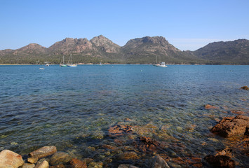 Boote im Freycinet Nationalpark. Tasmanien. Australien