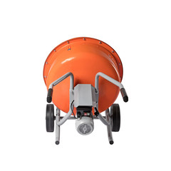 Orange concrete mixer isolated on the white background