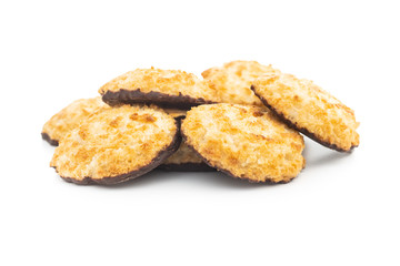 Coconut cookies with chocolate.