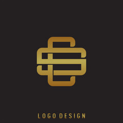Obraz premium Initial letter CS, SC, overlapping interlock monogram logo, Gold color on black background - Vector