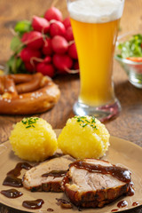 bavarian roasted pork with potato dumplings