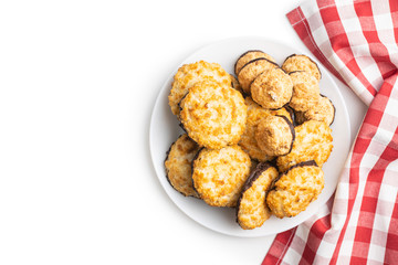 Coconut cookies with chocolate.