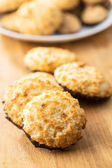 Coconut cookies with chocolate.