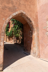 Roussillon ochre archway in town Provence France