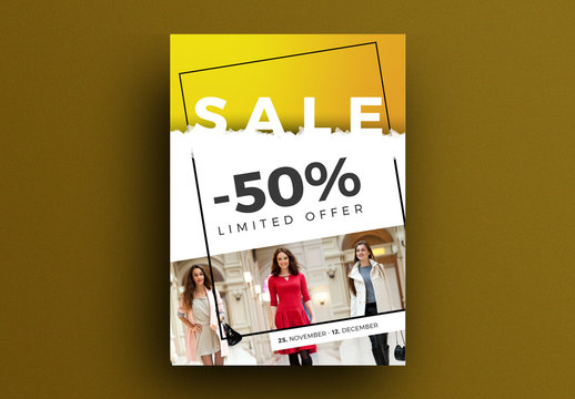 Sale Card Layout with Yellow Accent