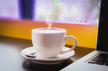 Coffee  on old wooden desk