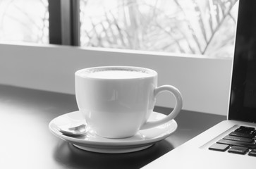 Coffee  on old wooden desk