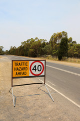 Gesperrte Straße in Tasmanien. Australien