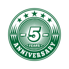 5 years logo. Five years anniversary celebration logo design. Vector and illustration.