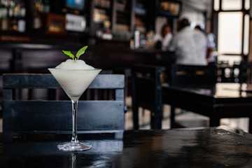 Classic Daiquiri Cocktail on wooden table