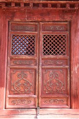 Decorated temple doors in Mongolia