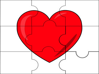 Obraz na płótnie Canvas Puzzle heart.