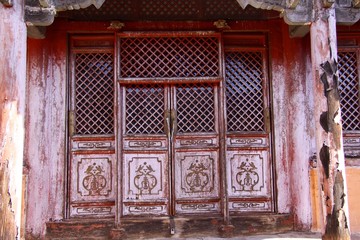 Ornate temple doors in Mongolia
