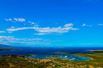 panoramic view of the gulf of marinella during a sunny summer day, Sardinia, Italy