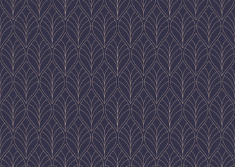 Decorative Leaves Seamless Pattern. Continuous leaf background. Floral Texture.