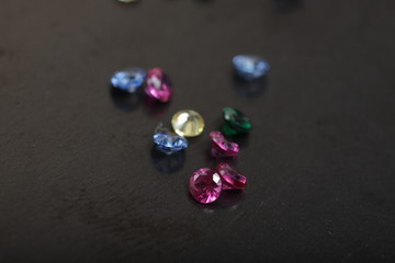 Close up shot of beautiful color crystal zirconia diamond beads for jewelry 