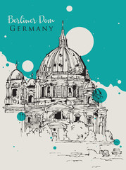 Drawing sketch illustration of Berliner Dom © EnginKorkmaz