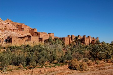 Fototapeta na wymiar View of the castles of Ksar Ait Ben Haddou, Morocco