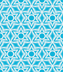 Blue seamless geometric pattern. Vector background